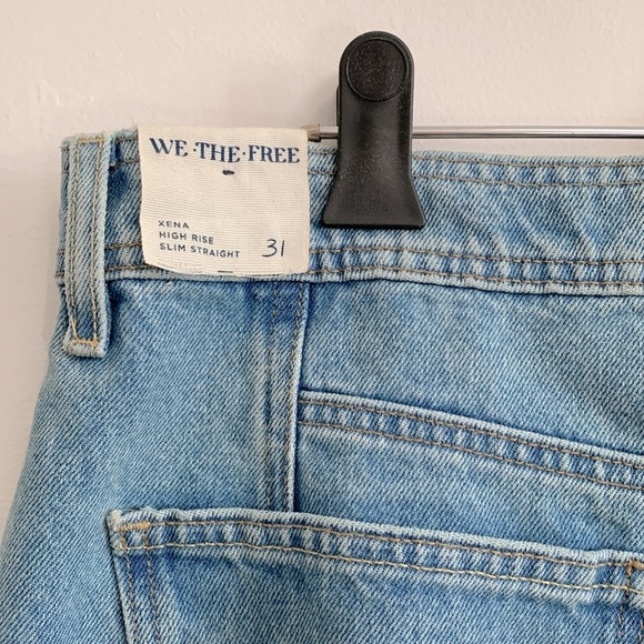 BNWOT WE THE FREE Women’s Xena High Rise Slim Straight Jeans size 31 - Picture 4 of 4